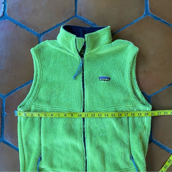 Vintage Patagonia Fleece Full Zip Fleece Vest Green Made In USA Men’s M Outdoors - Picture 8 of 9
